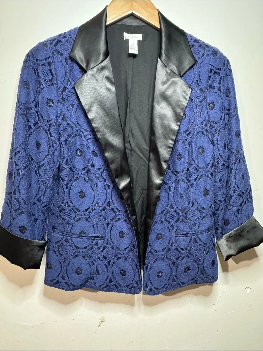 Chico's Charcoal Gray Open-Front Jacket size 1